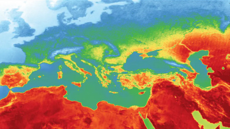 Variations de température au niveau de la surface terrestre mesurée par l’instrument IASI durant l’été 2018. Sarah Safieddine, CC BY-NC-ND Variations de température au niveau de la surface terrestre mesurée par l’instrument IASI durant l’été 2018. Sarah Safieddine, CC BY-NC-ND