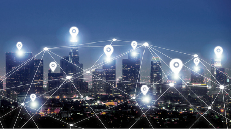Illustration d'une interface de géolocalisation numérique. Billion Photos/Shutterstock Illustration d'une interface de géolocalisation numérique. Billion Photos/Shutterstock